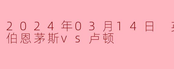 2024年03月14日 英超联赛 伯恩茅斯vs卢顿
